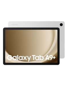 samsung galaxy tab a9+ silver front and back landscape